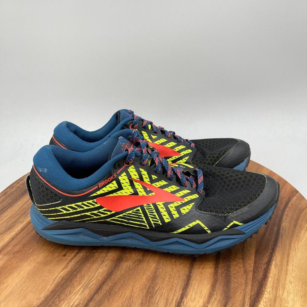 Brooks Caldera 2 Shoes Mens Size 9.5 D Black Blue Trail Running Comfort Hiking